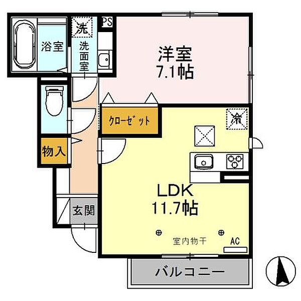 ヴェルデII ｜埼玉県所沢市若松町(賃貸アパート1LDK・1階・46.18㎡)の写真 その2