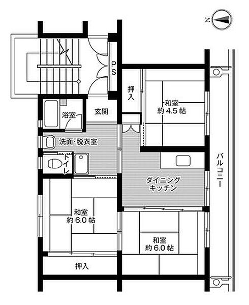 ビレッジハウス所沢2号棟 ｜埼玉県所沢市並木８丁目(賃貸マンション3DK・2階・53.96㎡)の写真 その2