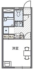 レオパレスカンタービレ 2階1Kの間取り
