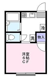 Tハイム 2階1Kの間取り