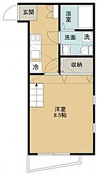 西武池袋線 西所沢駅 徒歩10分の賃貸アパート 1階1Kの間取り