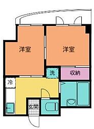 メゾンド・マヤ 2階2DKの間取り