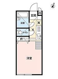 Sコート御幸 1階ワンルームの間取り