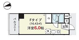 アーガスヒルズ72 2階ワンルームの間取り