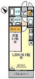 プレミール 2階1LDKの間取り