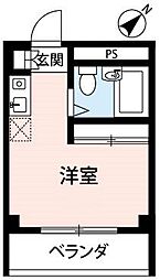 マンションタキク ワンルームの間取図画像