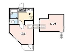 アトランティス新所沢A棟 1Kの間取図画像
