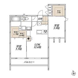 エテルナ 2LDKの間取図画像