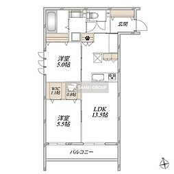 エテルナ 2LDKの間取図画像