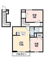 カメリアII 2LDKの間取図画像