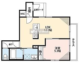 グランマリッシュ 1LDKの間取図画像