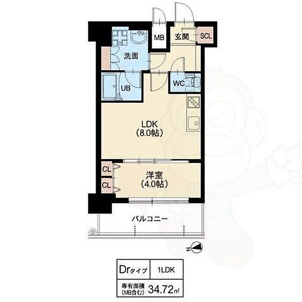 スプランディッド7 ｜大阪府大阪市淀川区加島１丁目(賃貸マンション1LDK・6階・34.72㎡)の写真 その2