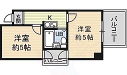 ラ・ペール1番館 2Kの間取図画像