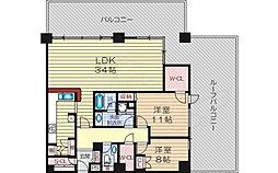 ザグランドビューOSAKA 2LDKの間取図画像