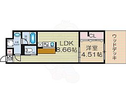 ガレリア加島 1LDKの間取図画像