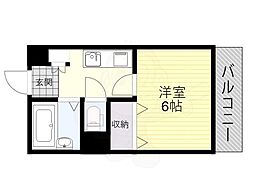 ラ・ベル・シャンブル 1Kの間取図画像