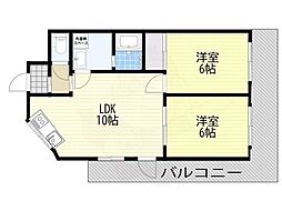 ヴィラエスポアール 2LDKの間取図画像