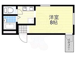 グローリーハイツ山本 ワンルームの間取図画像