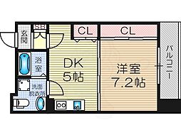 CASSIA塚本 1DKの間取図画像