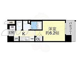 プレサンス大阪三国ネオス 1Kの間取図画像