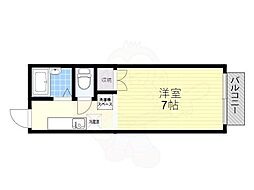 グリーンライフ塚本 1Kの間取図画像