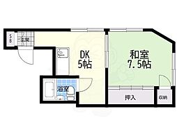アイズビル 1DKの間取図画像
