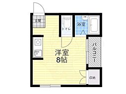 アムールK・M ワンルームの間取図画像