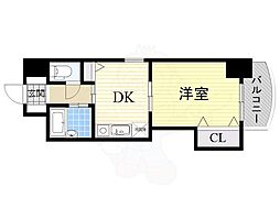 ノルデンハイム東三国B棟 1DKの間取図画像