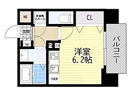 大阪市淀川区塚本2丁目マンション ワンルームの間取図画像