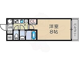 大阪WESTレジデンス 1Kの間取図画像