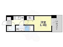 アーバンパーク御幣島 1Kの間取図画像