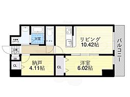 アーバンパーク新大阪 1SLDKの間取図画像