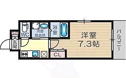 グローリア新北野 1Kの間取図画像