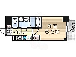 エスリード新北野グランリンク 1Kの間取図画像