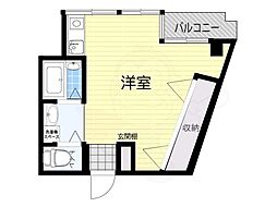 有馬パレス西中島 ワンルームの間取図画像