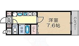 シャインビュー新大阪 1Kの間取図画像