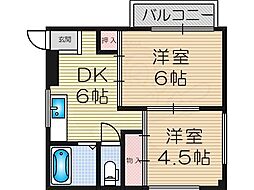 メゾン菊水 2DKの間取図画像