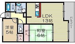 メゾンドプルメリア 2LDKの間取図画像