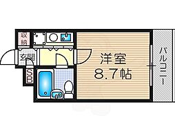 十三本町ユニハウス 1Kの間取図画像