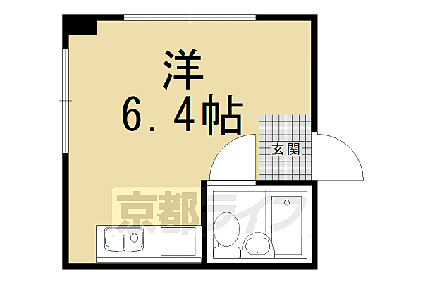 垣嵜ビル 401｜京都府京都市中京区壬生相合町(賃貸マンション1R・4階・14.50㎡)の写真 その2