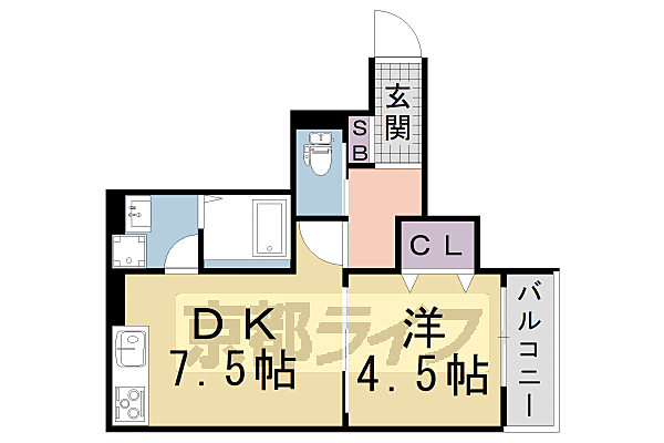 京都府京都市伏見区桃山町泰長老(賃貸アパート1DK・1階・31.18㎡)の写真 その2