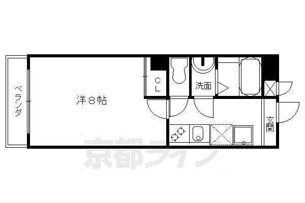 ＧＦ東本願寺 306｜京都府京都市下京区廿人講町(賃貸マンション1K・3階・23.90㎡)の写真 その2