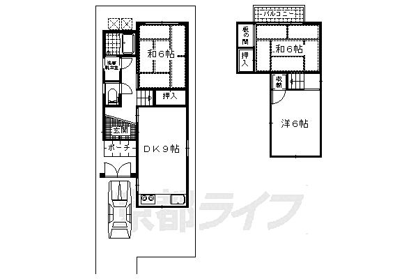 京都府京都市伏見区深草大亀谷大谷町(賃貸一戸建3DK・--・61.56㎡)の写真 その1