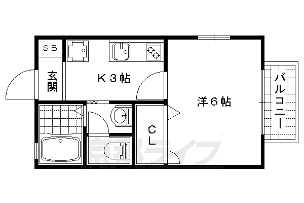 京都府京都市山科区御陵久保町(賃貸アパート1K・1階・22.75㎡)の写真 その2