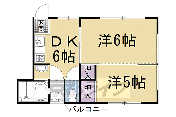 マンション丸高 105｜京都府京都市東山区本町通五条上ル金屋町(賃貸マンション2DK・1階・34.85㎡)の写真 その2