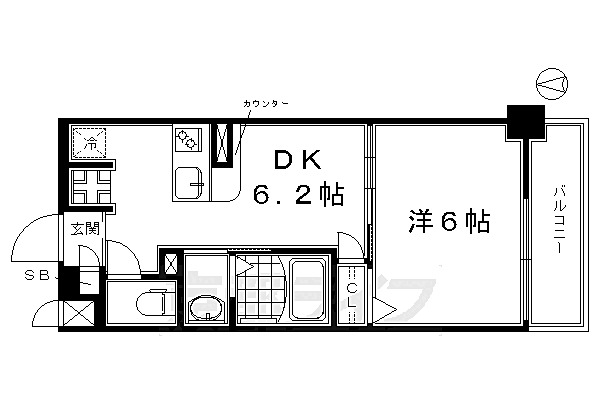 エステムプラザ京都ステーションレジデンシャル 202｜京都府京都市南区西九条藤ノ木町(賃貸マンション1DK・2階・25.84㎡)の写真 その2