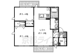 京都府京都市山科区小山中ノ川町（賃貸アパート2LDK・2階・59.75㎡） その2