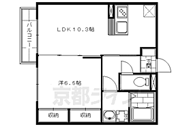 京都府京都市伏見区深草大亀谷東安信町（賃貸アパート1LDK・1階・40.68㎡） その2