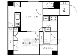 ＬＥＧＡＬ京都烏丸通り 601 ｜ 京都府京都市下京区烏丸通五条上ル悪王子町（賃貸マンション1LDK・6階・51.62㎡） その2