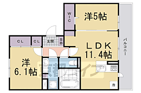 京都府京都市伏見区醍醐南西裏町（賃貸アパート2LDK・1階・54.67㎡） その2